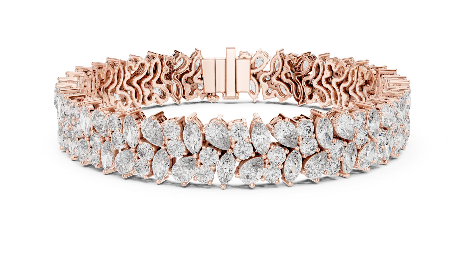 13.50 Ct. Multi-Shape Diamond Cluster Bracelet (GLBR-0004) 6