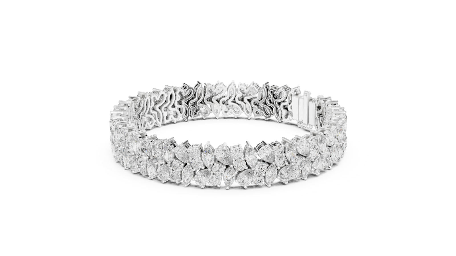 13.50 Ct. Multi-Shape Diamond Cluster Bracelet (GLBR-0004) 7
