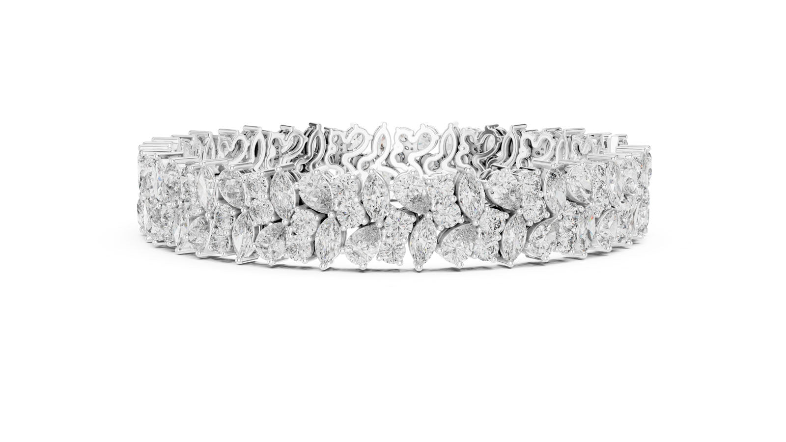 13.50 Ct. Multi-Shape Diamond Cluster Bracelet (GLBR-0004) 9