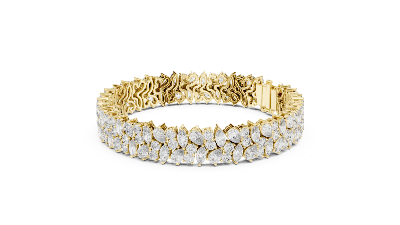 13.50 Ct. Multi-Shape Diamond Cluster Bracelet (GLBR-0004) 10