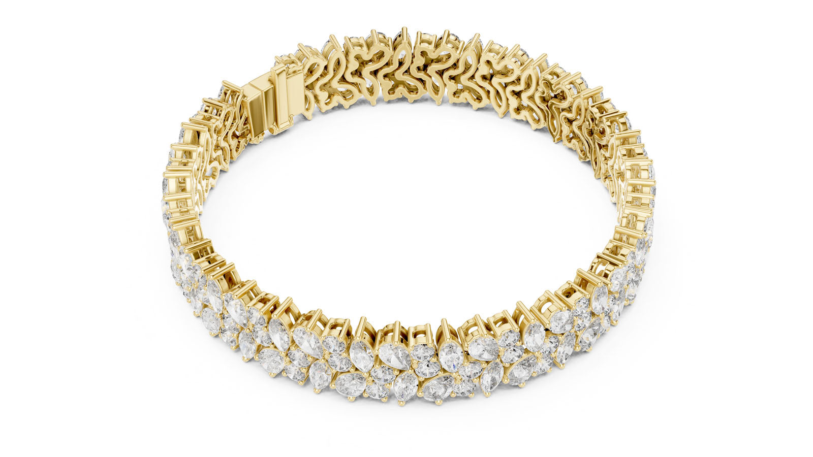 13.50 Ct. Multi-Shape Diamond Cluster Bracelet (GLBR-0004)
