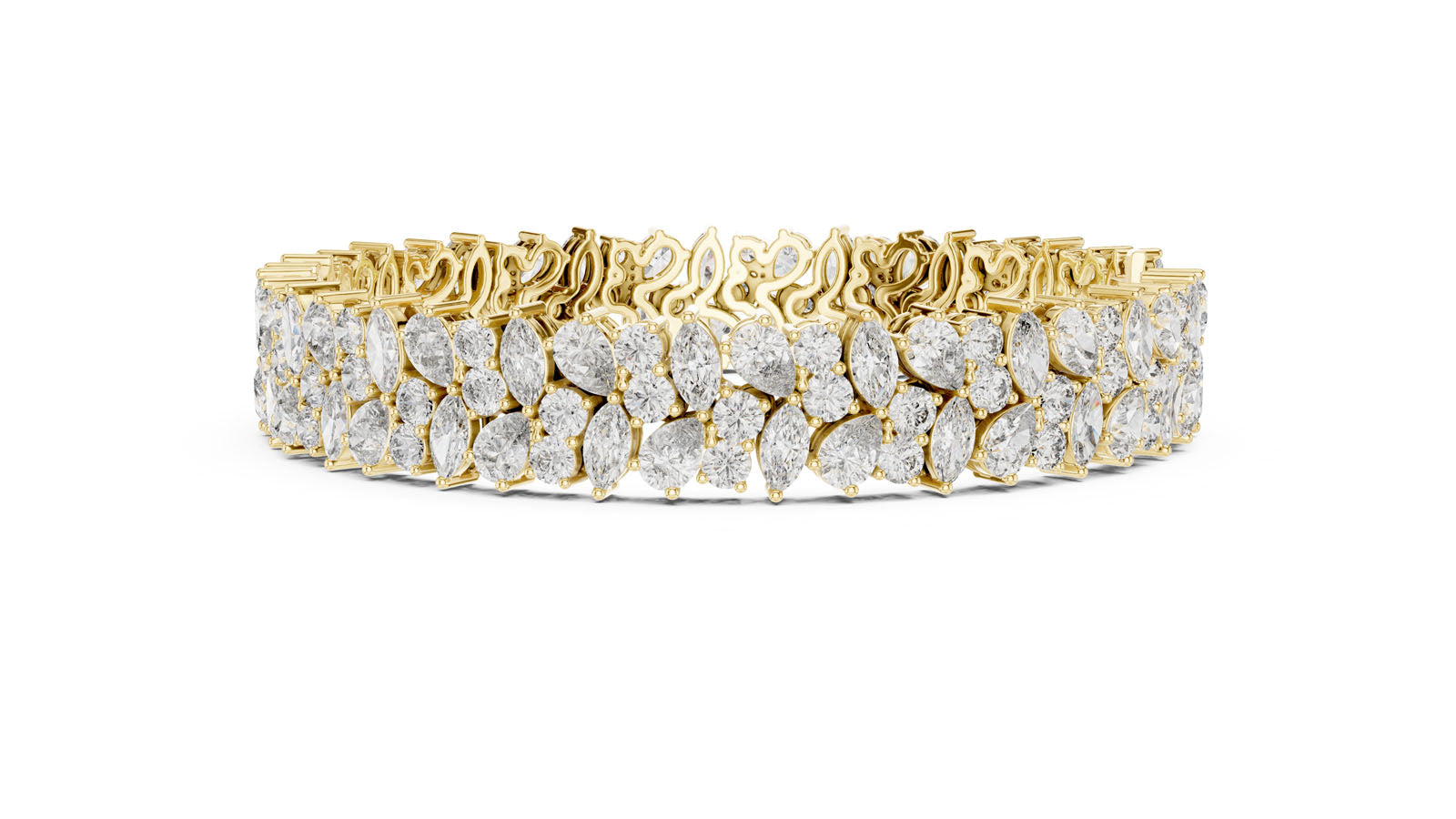 13.50 Ct. Multi-Shape Diamond Cluster Bracelet (GLBR-0004) 11