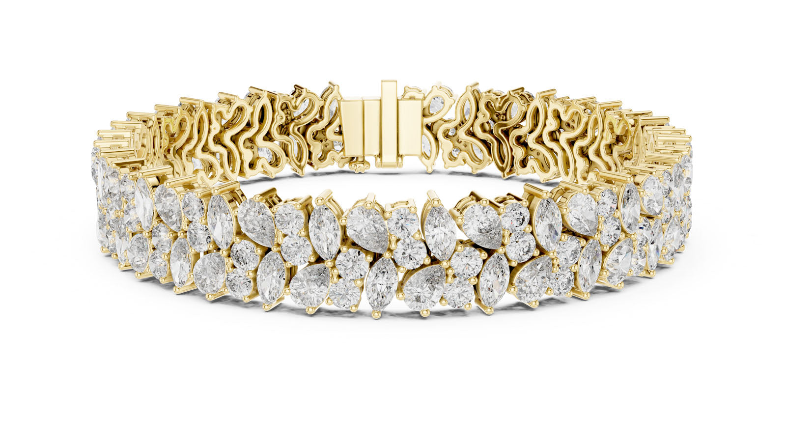 13.50 Ct. Multi-Shape Diamond Cluster Bracelet (GLBR-0004) 12