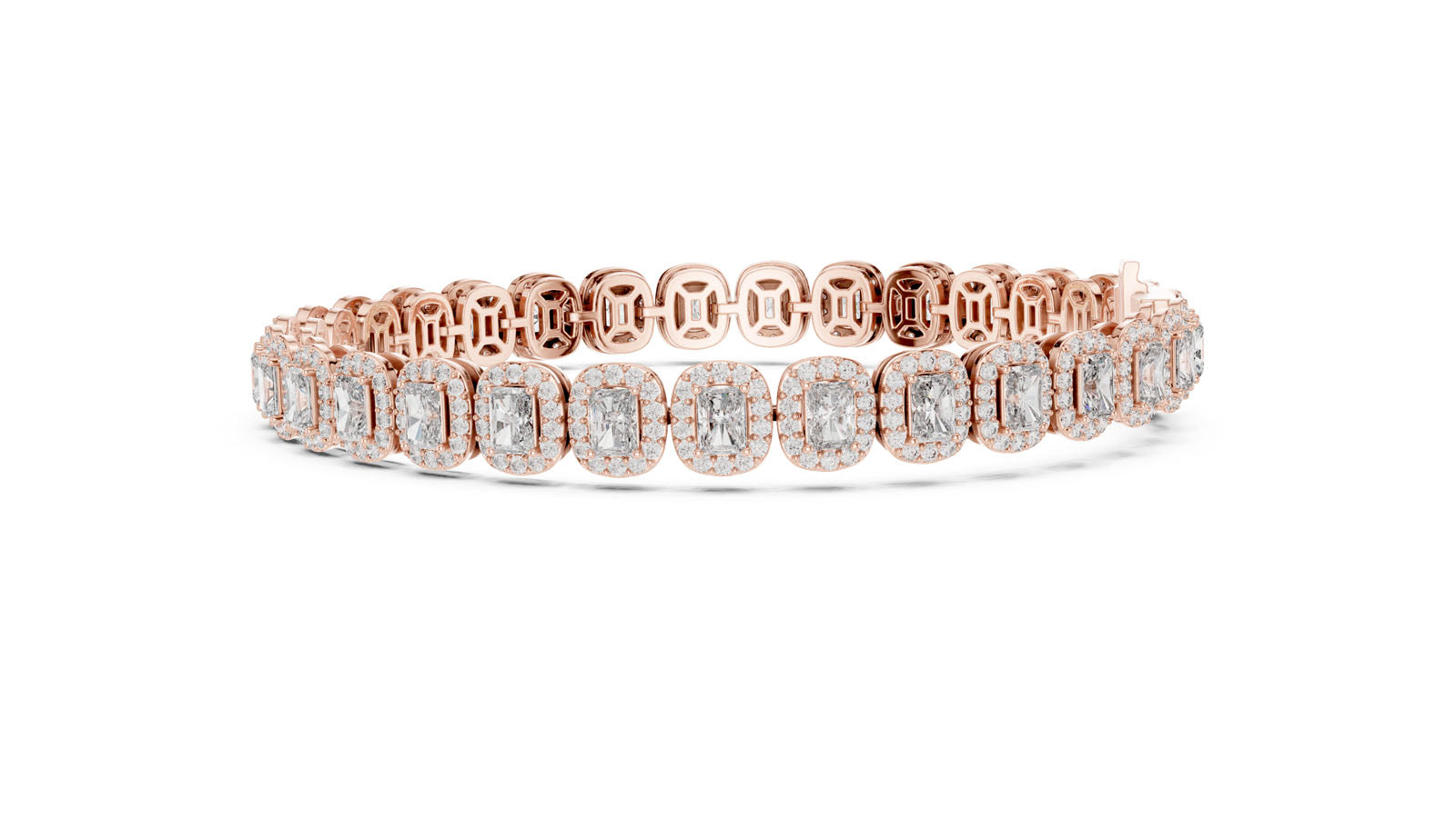 7.04 Ct. Radiant Cut Diamond Halo Bracelet (GLBR-0006) 5