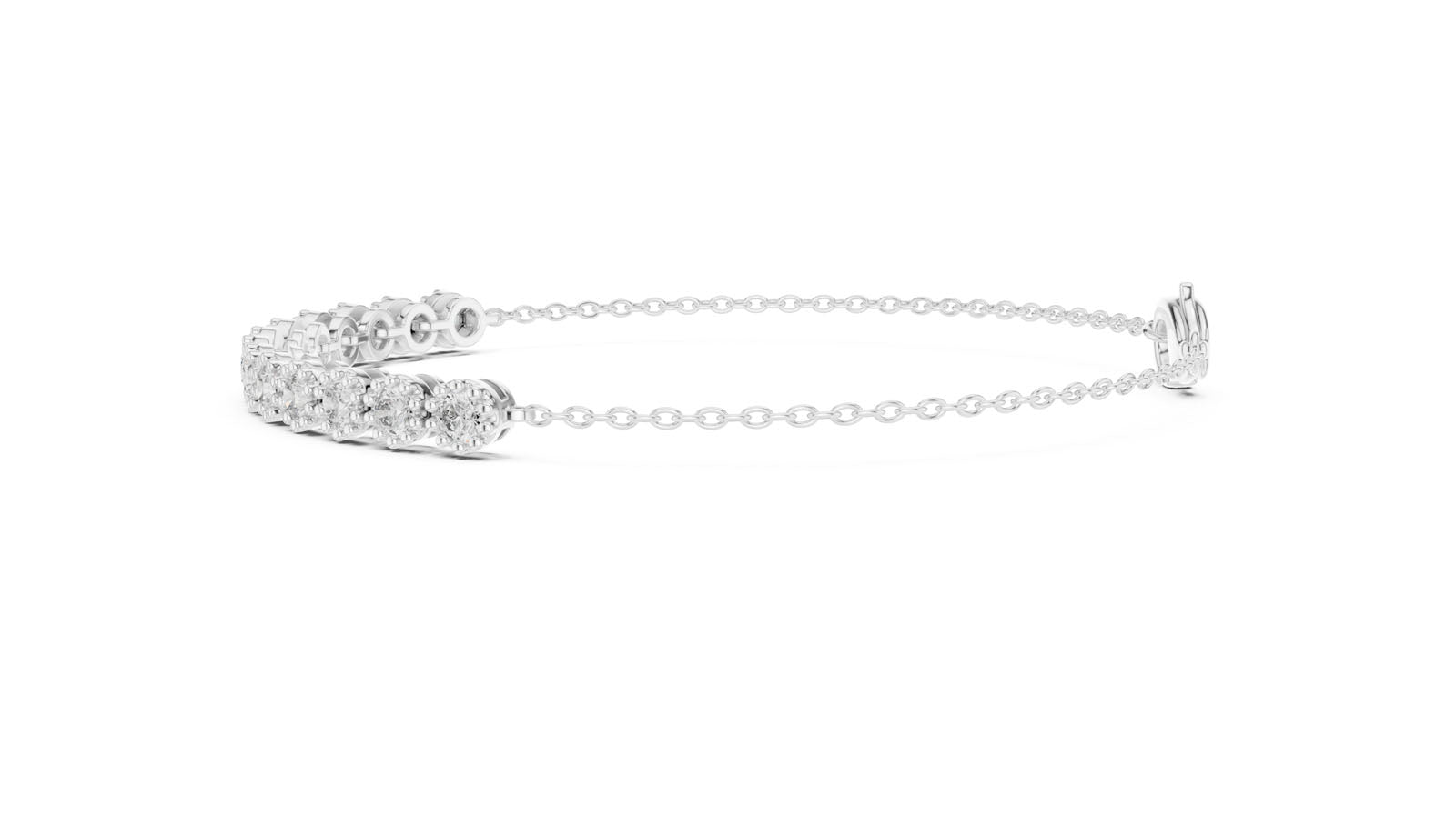 1.43 Ct. Round Diamond Cluster Chain Bracelet (GLBR-0008) 4