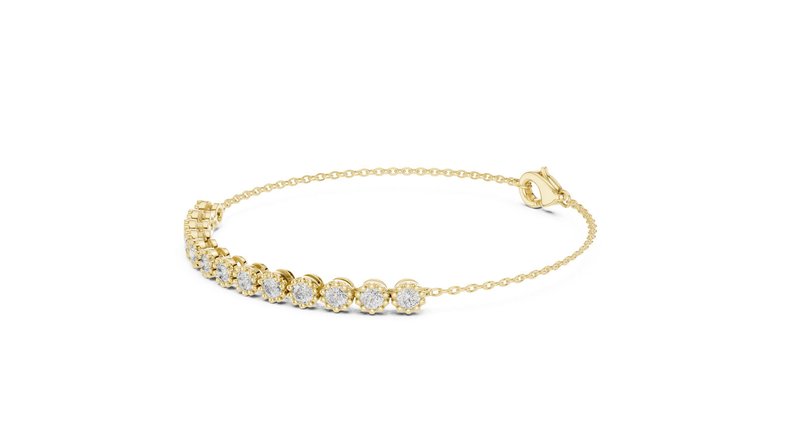 1.43 Ct. Round Diamond Cluster Chain Bracelet (GLBR-0008) 5