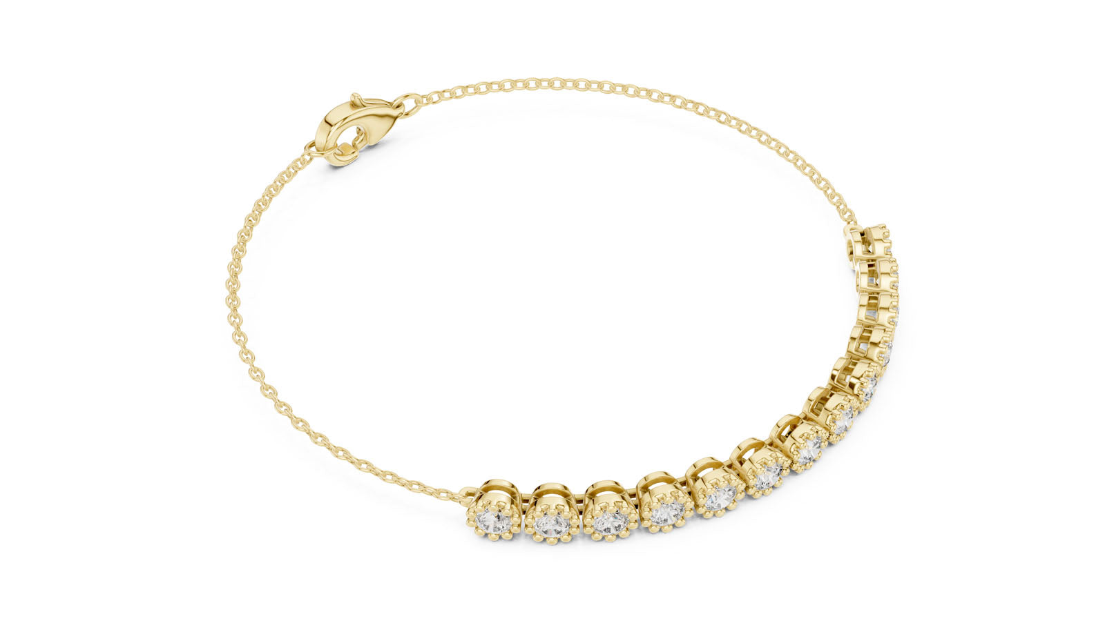 1.43 Ct. Round Diamond Cluster Chain Bracelet (GLBR-0008)