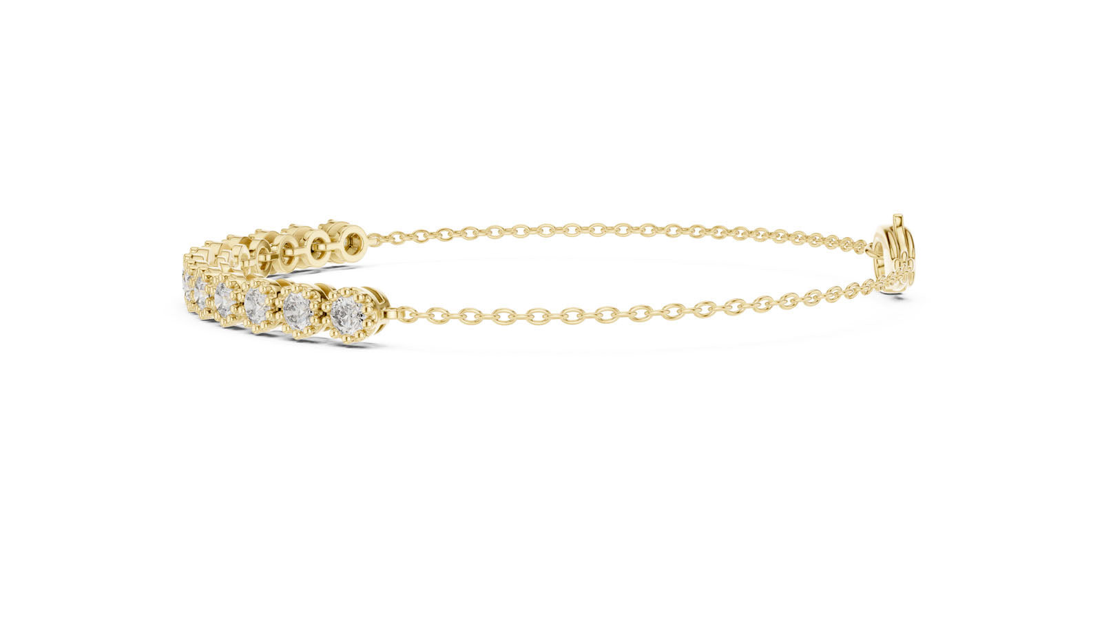 1.43 Ct. Round Diamond Cluster Chain Bracelet (GLBR-0008) 6
