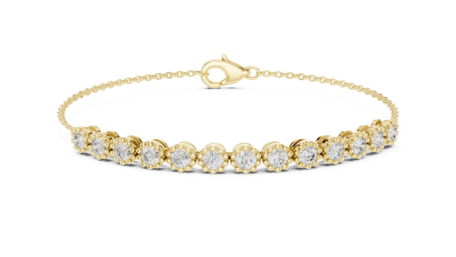 1.43 Ct. Round Diamond Cluster Chain Bracelet (GLBR-0008) 7