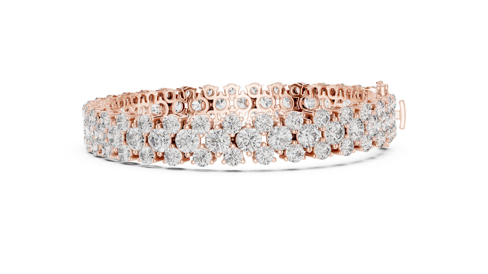 17.38 Ct. Round Diamond Cluster Tennis Bracelet (GLBR-0017) 5