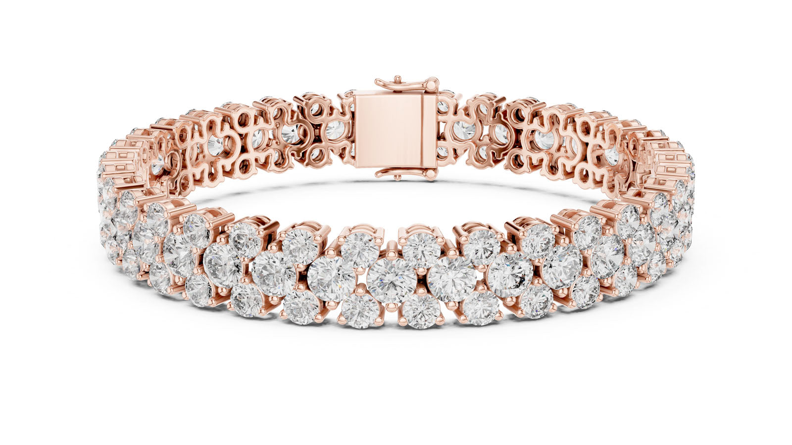 17.38 Ct. Round Diamond Cluster Tennis Bracelet (GLBR-0017) 6