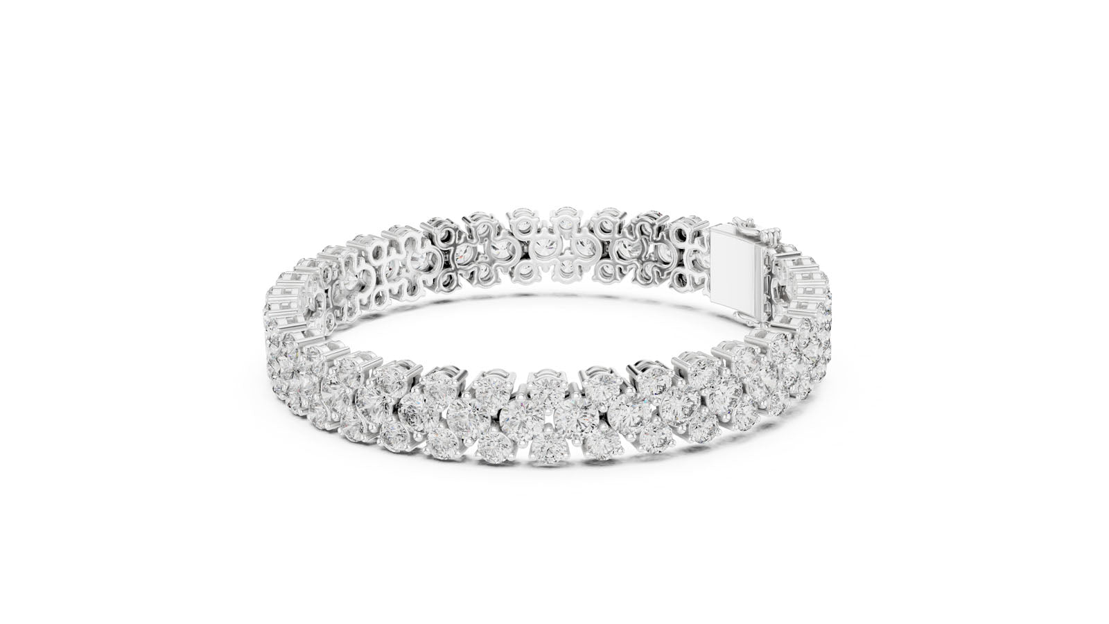 17.38 Ct. Round Diamond Cluster Tennis Bracelet (GLBR-0017) 7