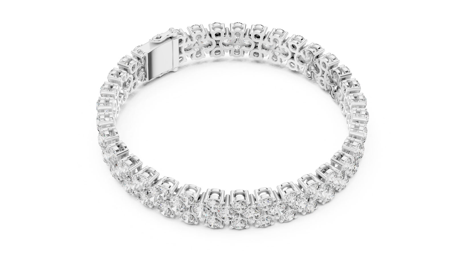 17.38 Ct. Round Diamond Cluster Tennis Bracelet (GLBR-0017) 8