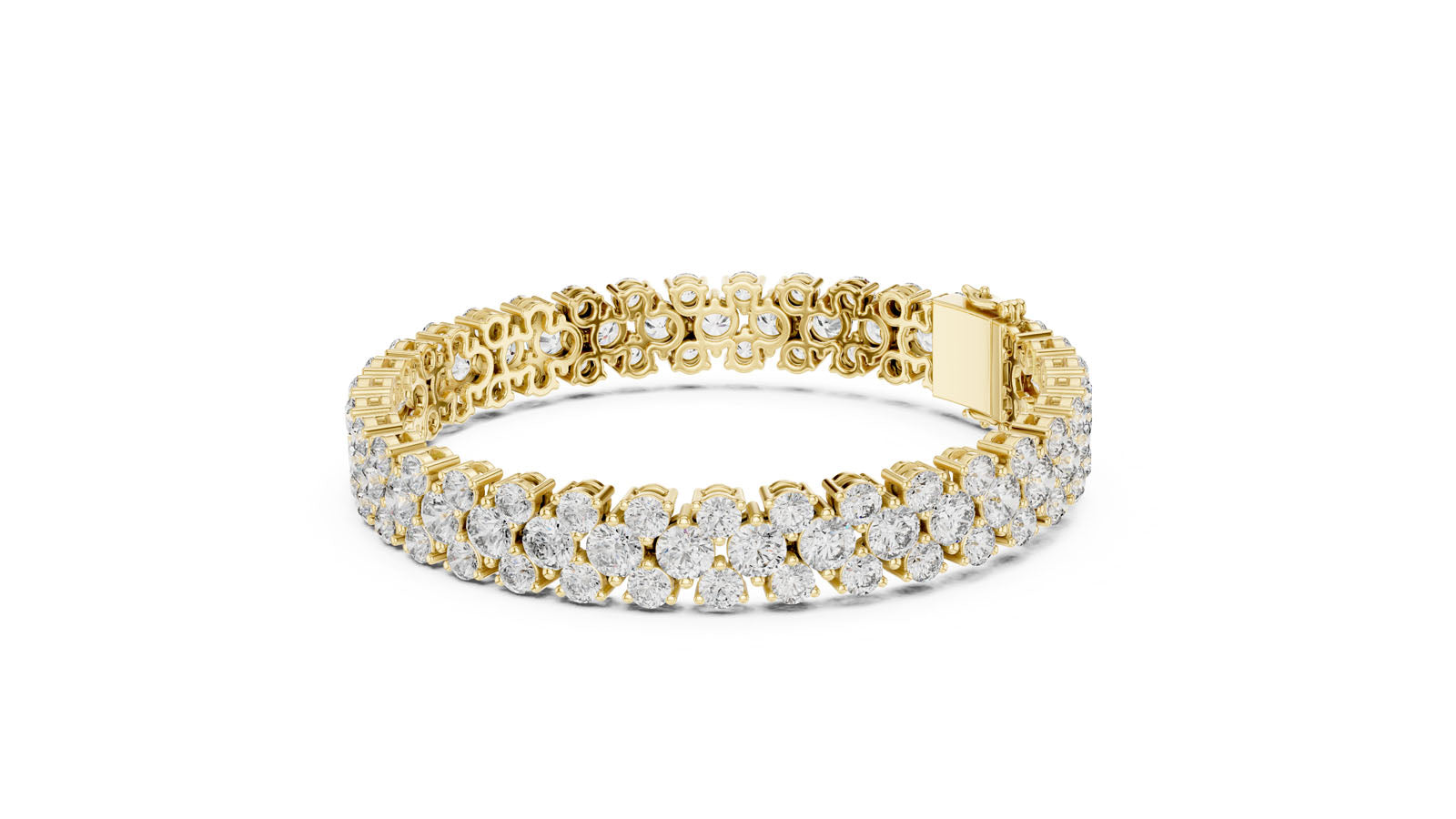17.38 Ct. Round Diamond Cluster Tennis Bracelet (GLBR-0017) 10