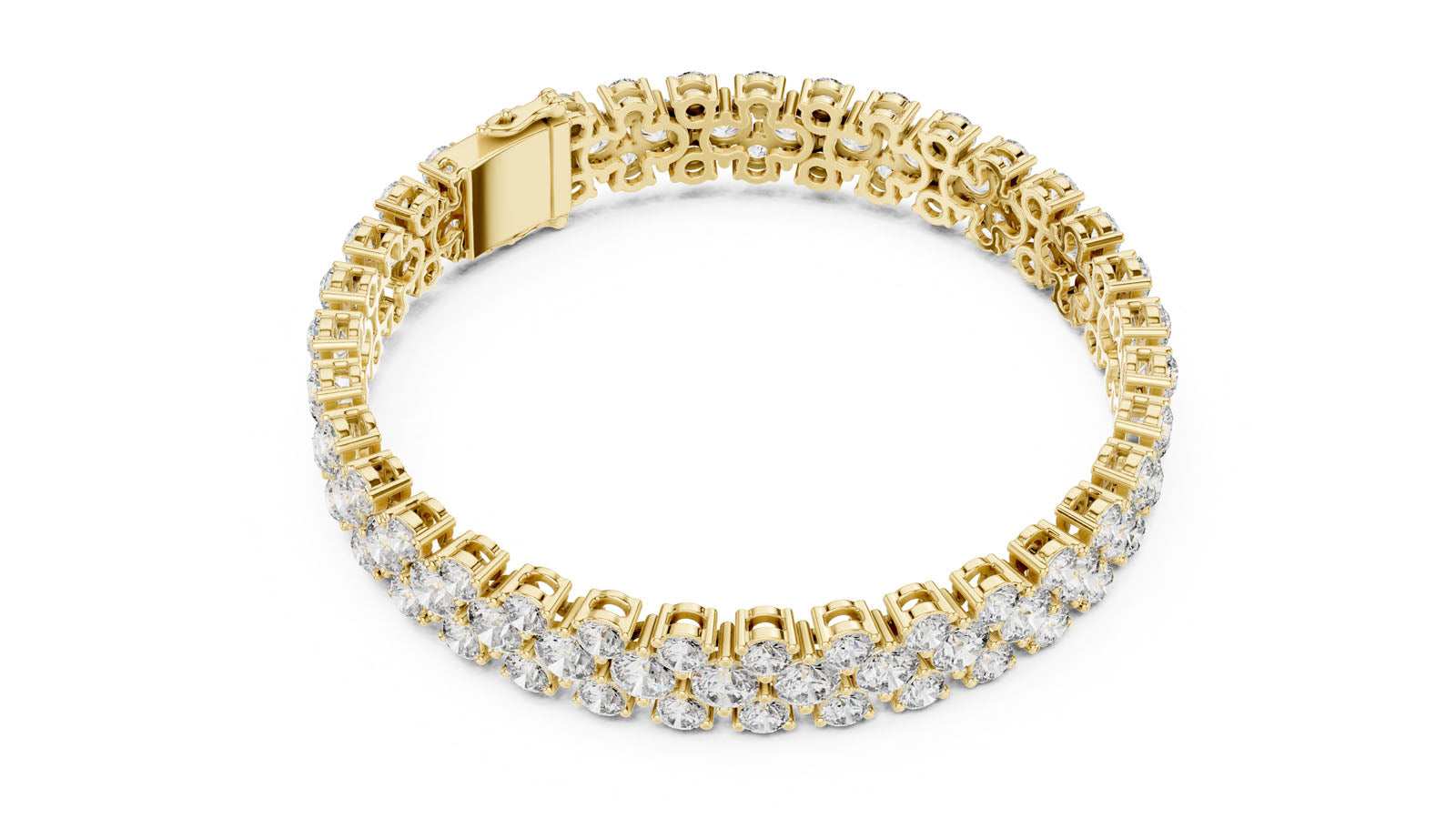 17.38 Ct. Round Diamond Cluster Tennis Bracelet (GLBR-0017)