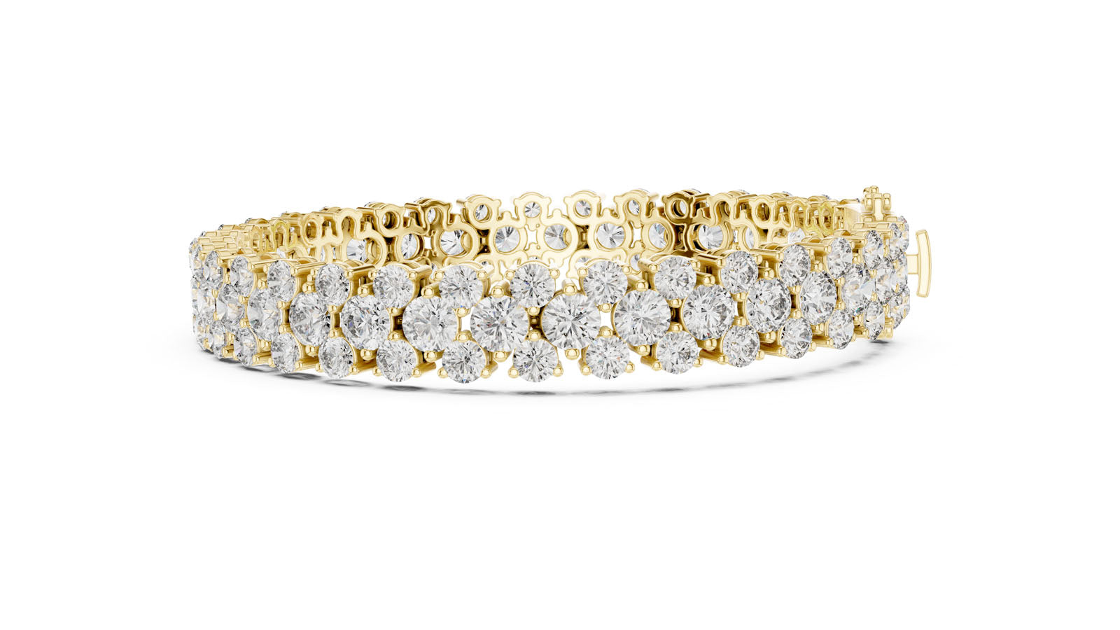 17.38 Ct. Round Diamond Cluster Tennis Bracelet (GLBR-0017) 11