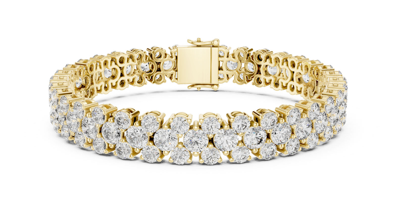 17.38 Ct. Round Diamond Cluster Tennis Bracelet (GLBR-0017) 12