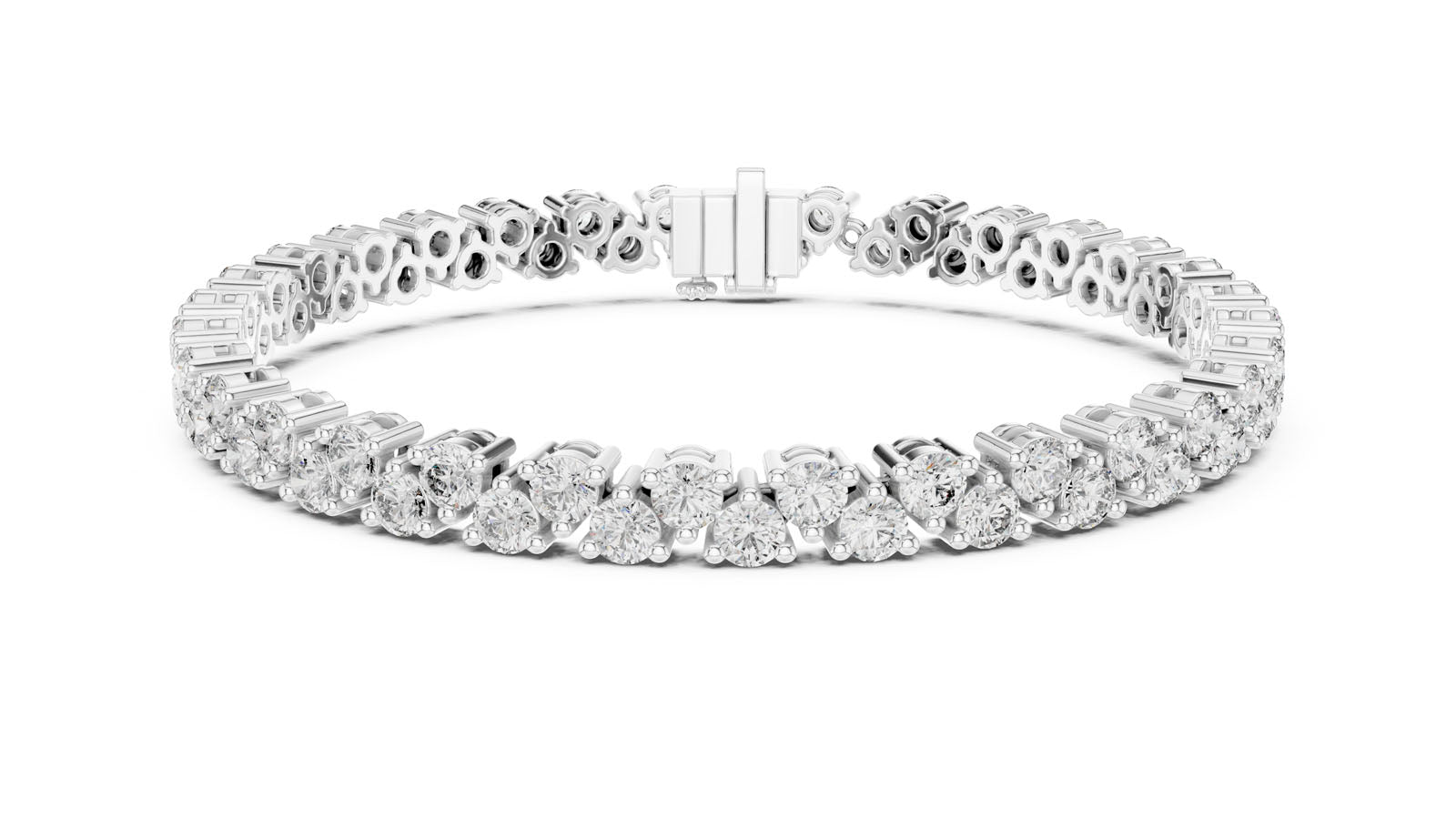 6.20 Ct. Alternating Round Diamond Tennis Bracelet (GLBR-0021)