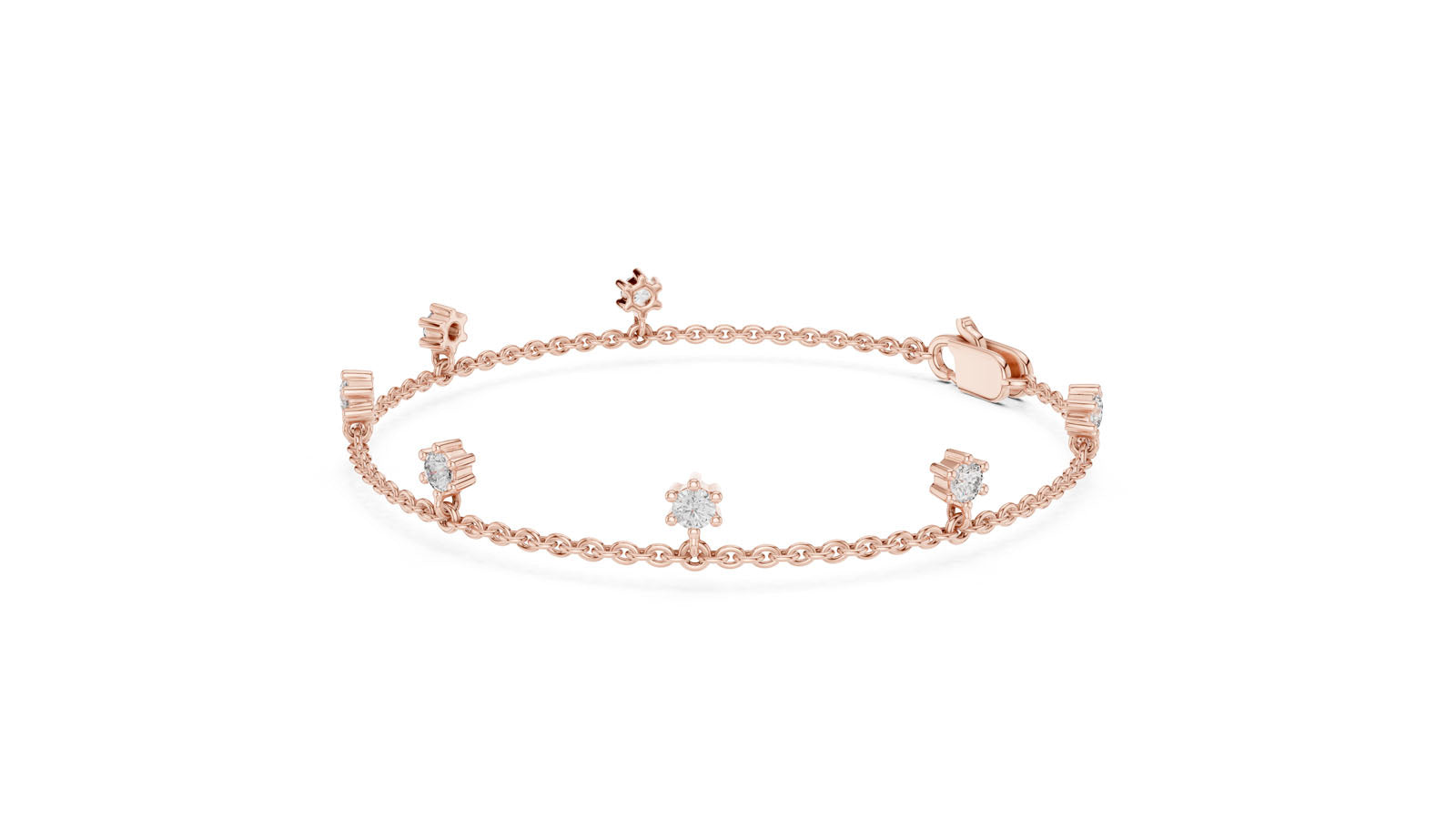 .77 Ct. Floating Diamond Chain Bracelet (GLBR-0034) 4