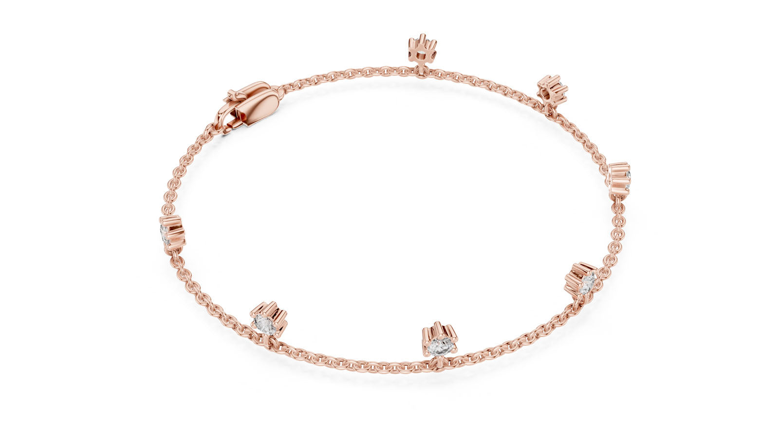.77 Ct. Floating Diamond Chain Bracelet (GLBR-0034)