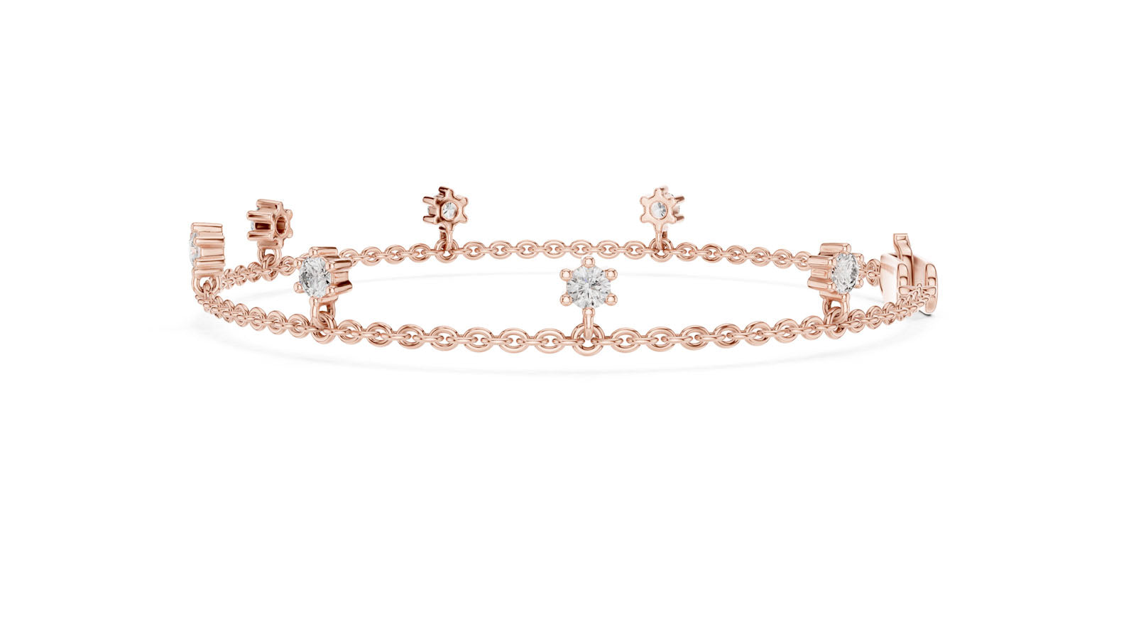 .77 Ct. Floating Diamond Chain Bracelet (GLBR-0034) 5