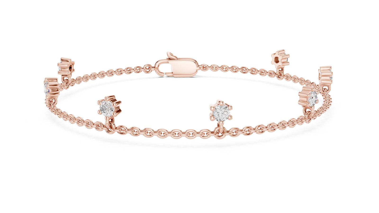 .77 Ct. Floating Diamond Chain Bracelet (GLBR-0034) 9