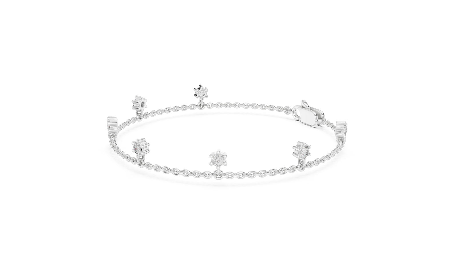 .77 Ct. Floating Diamond Chain Bracelet (GLBR-0034) 10