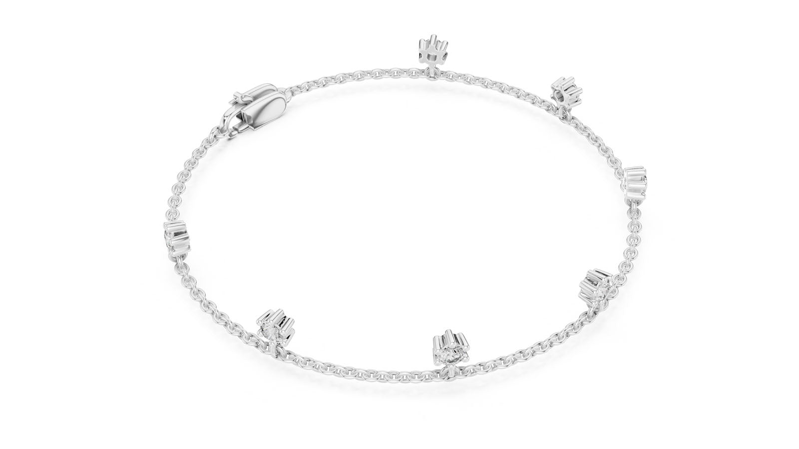.77 Ct. Floating Diamond Chain Bracelet (GLBR-0034) 6