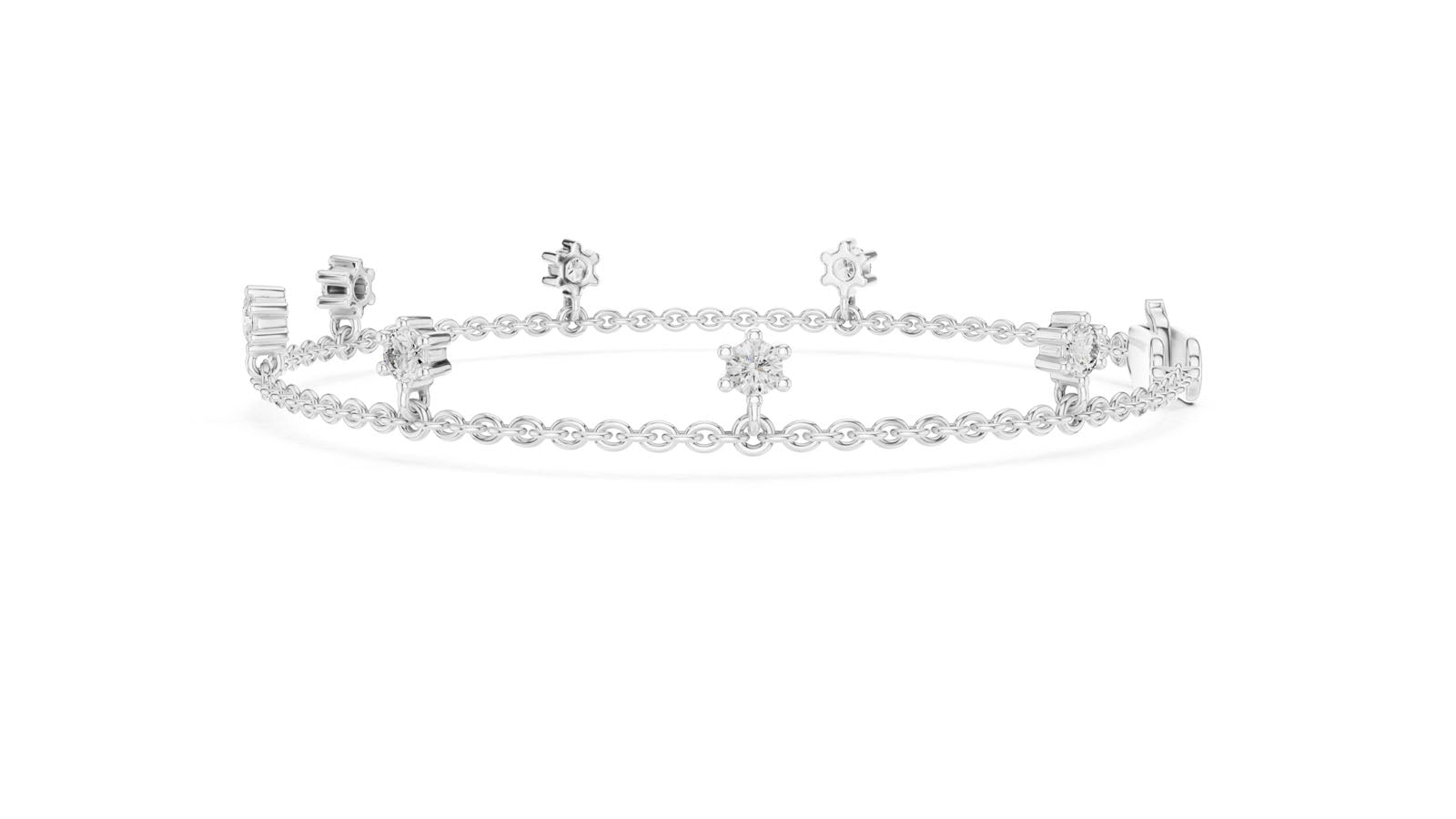 .77 Ct. Floating Diamond Chain Bracelet (GLBR-0034) 7