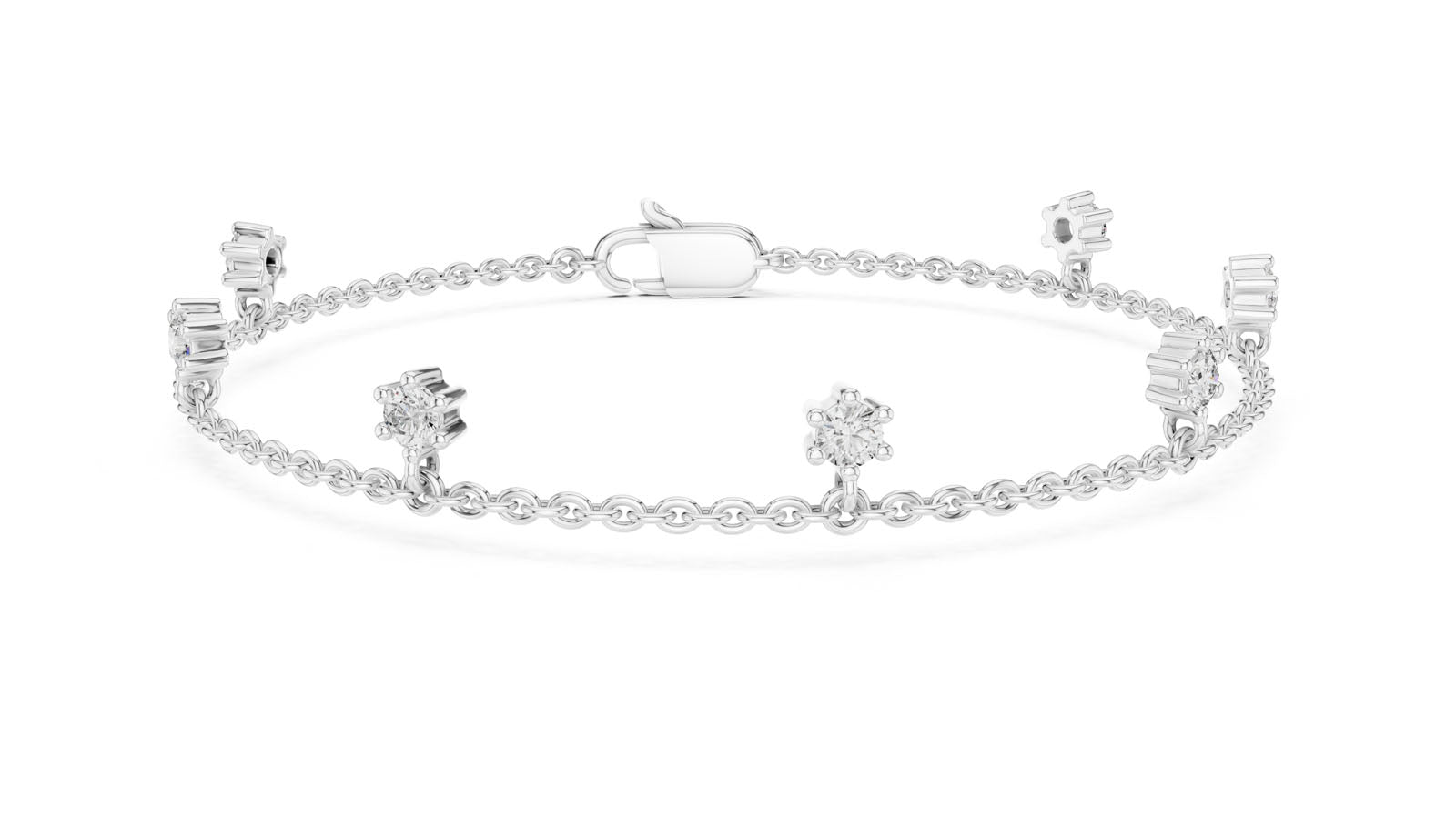 .77 Ct. Floating Diamond Chain Bracelet (GLBR-0034)