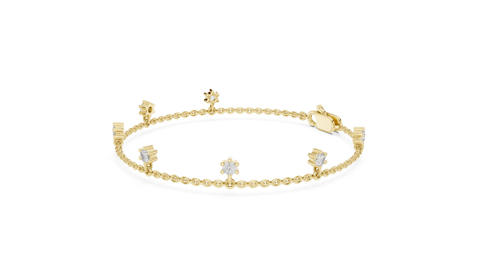.77 Ct. Floating Diamond Chain Bracelet (GLBR-0034) 11