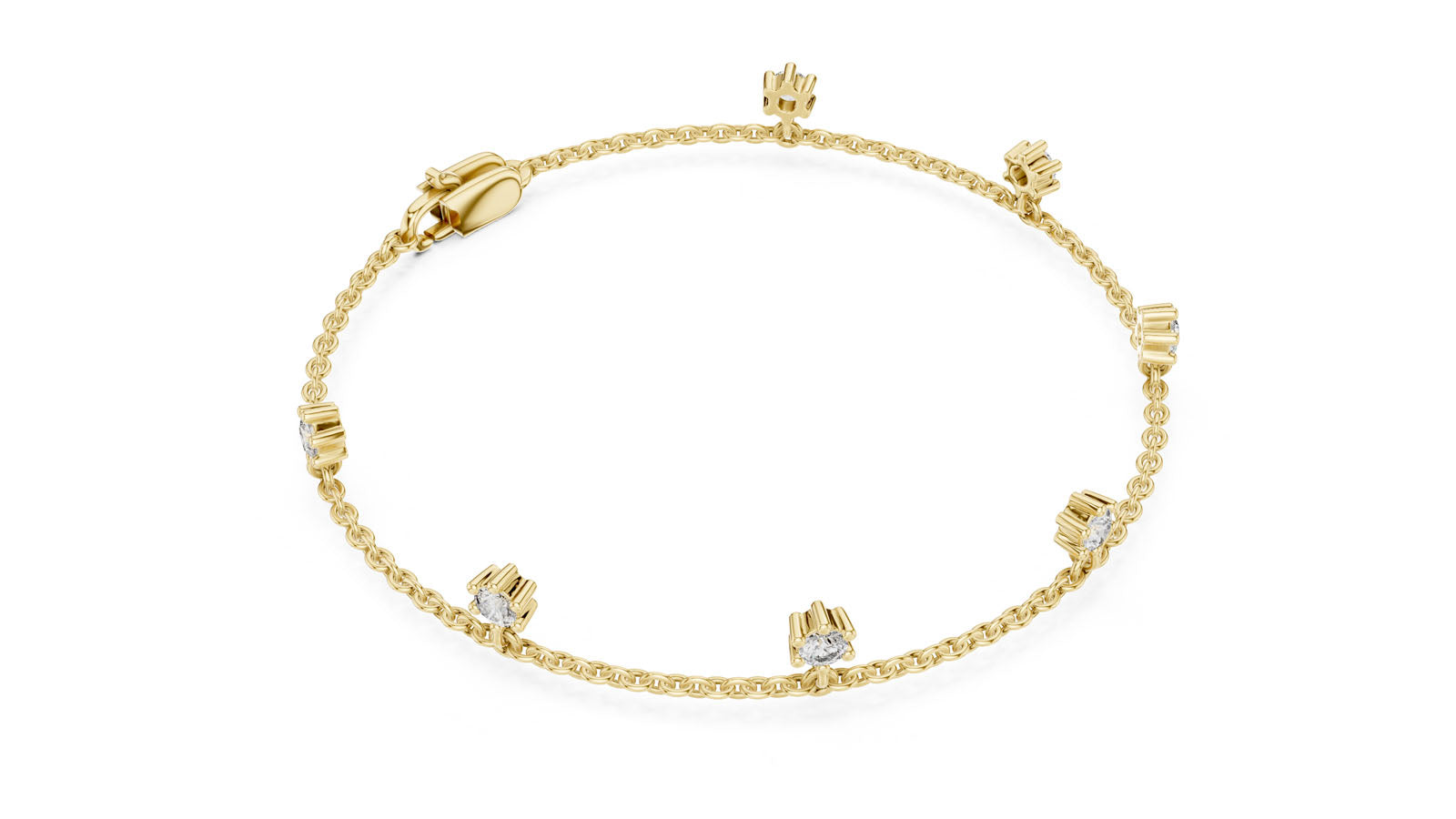 .77 Ct. Floating Diamond Chain Bracelet (GLBR-0034) 8