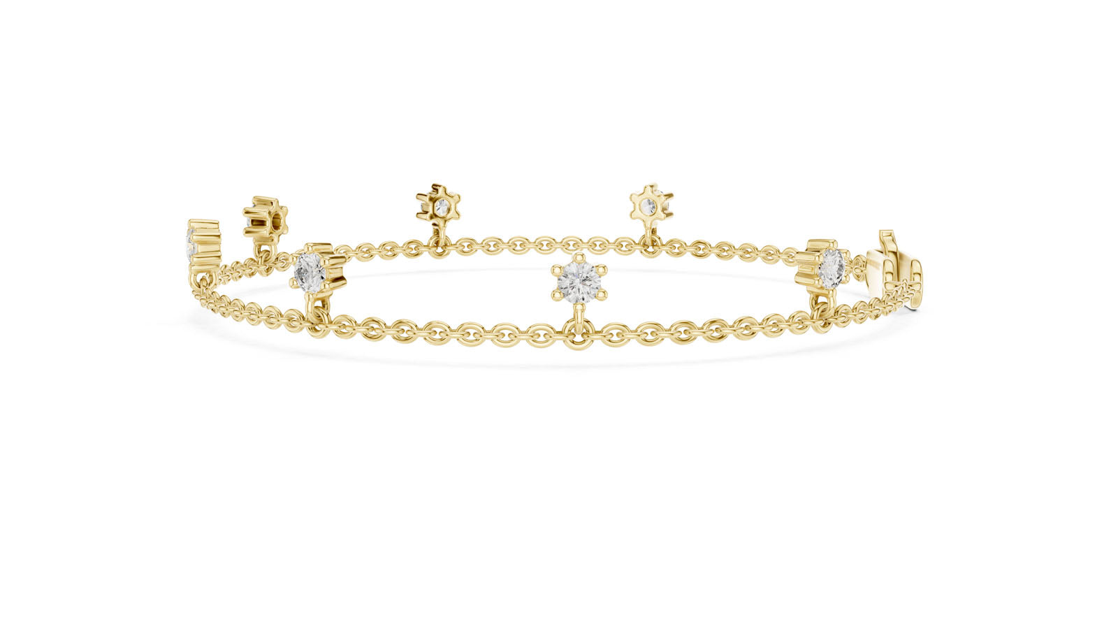 .77 Ct. Floating Diamond Chain Bracelet (GLBR-0034) 3