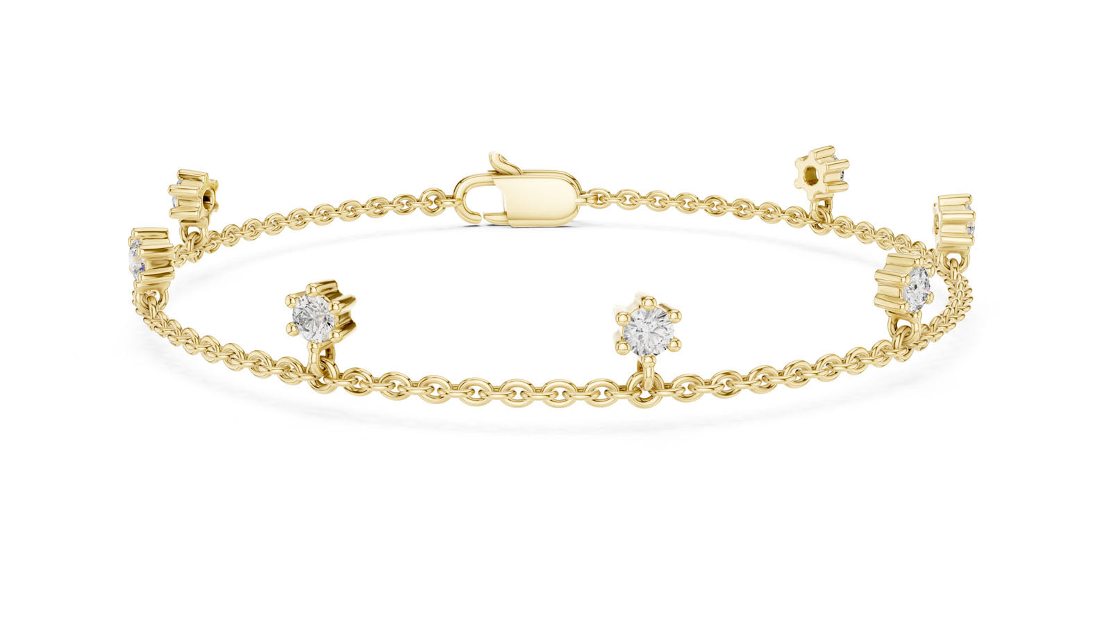 .77 Ct. Floating Diamond Chain Bracelet (GLBR-0034) 12