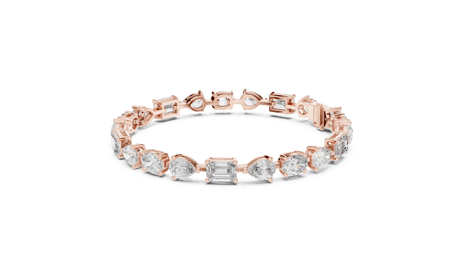 15.48 Ct. Graduated Mixed Shape Diamond Bracelet (GLBR-0035) 3