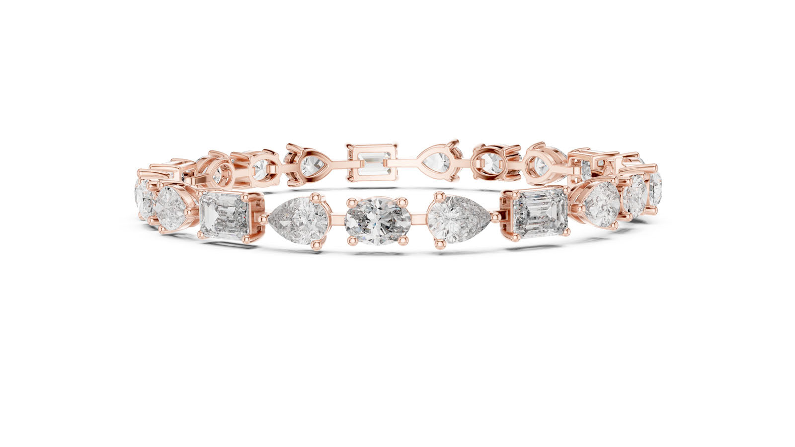15.48 Ct. Graduated Mixed Shape Diamond Bracelet (GLBR-0035) 5
