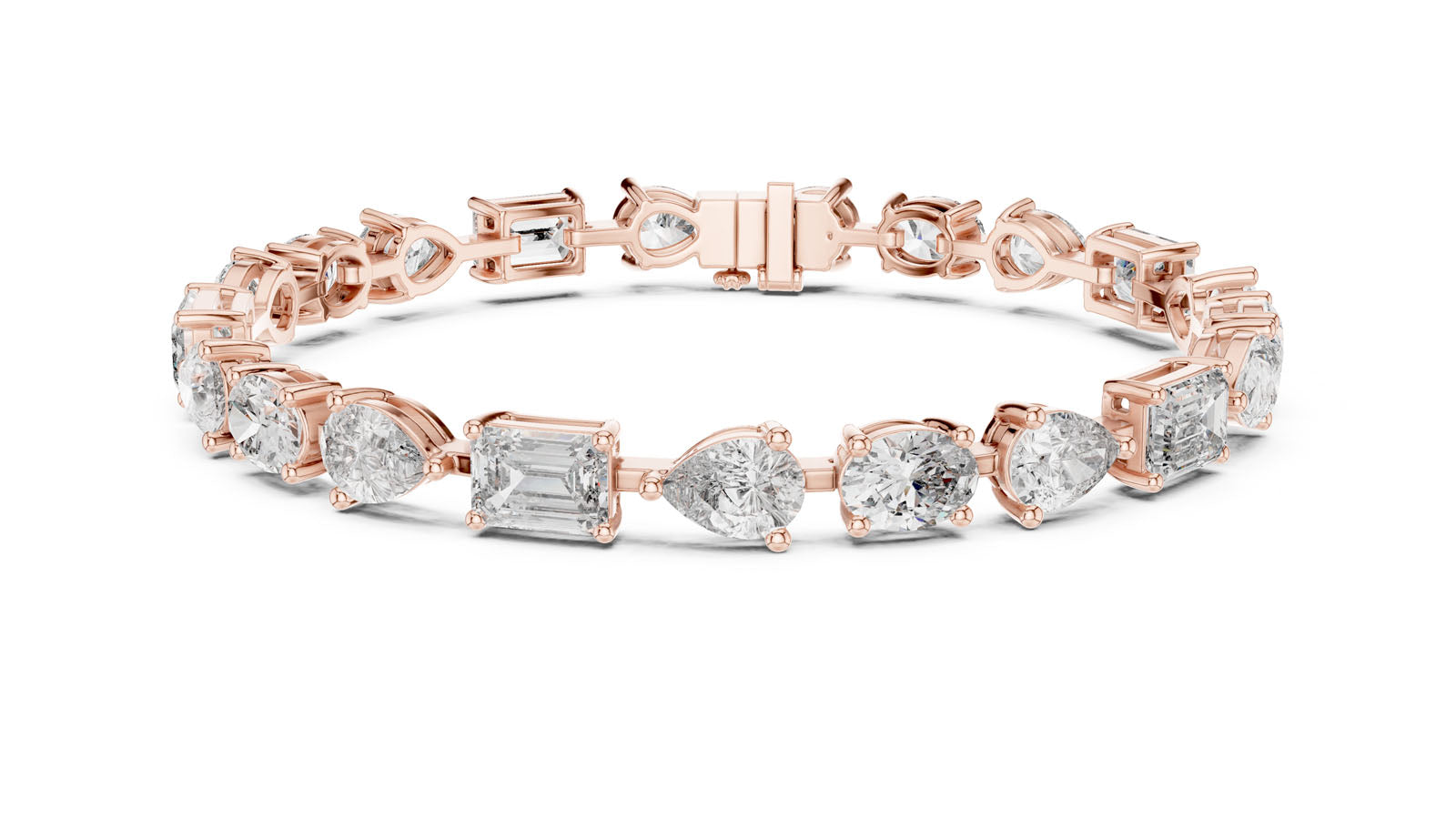 15.48 Ct. Graduated Mixed Shape Diamond Bracelet (GLBR-0035) 6