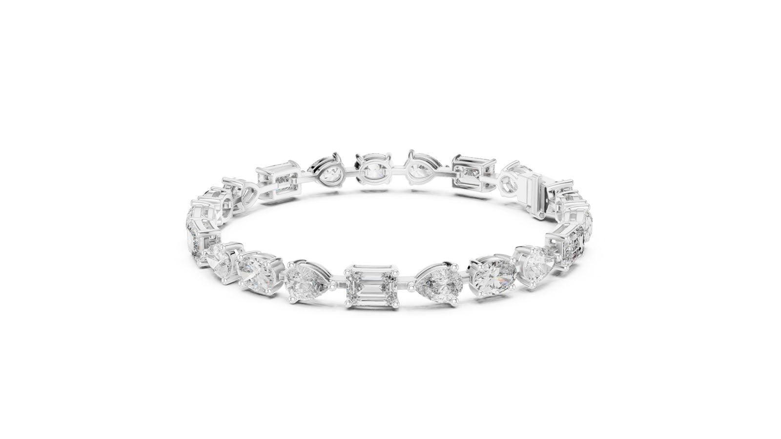 15.48 Ct. Graduated Mixed Shape Diamond Bracelet (GLBR-0035) 11