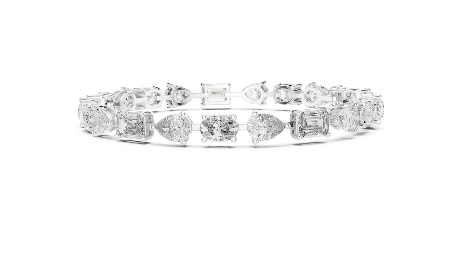 15.48 Ct. Graduated Mixed Shape Diamond Bracelet (GLBR-0035) 8