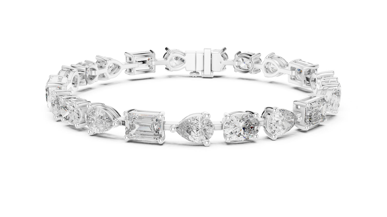 15.48 Ct. Graduated Mixed Shape Diamond Bracelet (GLBR-0035)