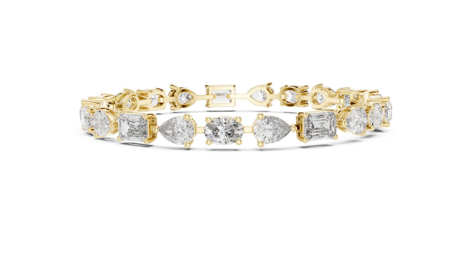 15.48 Ct. Graduated Mixed Shape Diamond Bracelet (GLBR-0035) 12