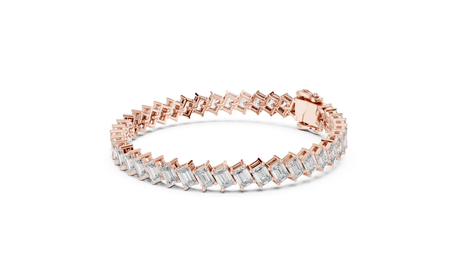 7.52 Ct. Emerald Cut Diamond Tennis Bracelet (GLBR-0039) 9