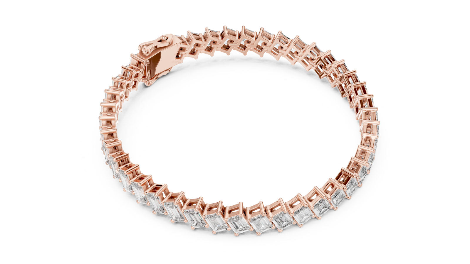 7.52 Ct. Emerald Cut Diamond Tennis Bracelet (GLBR-0039) 10