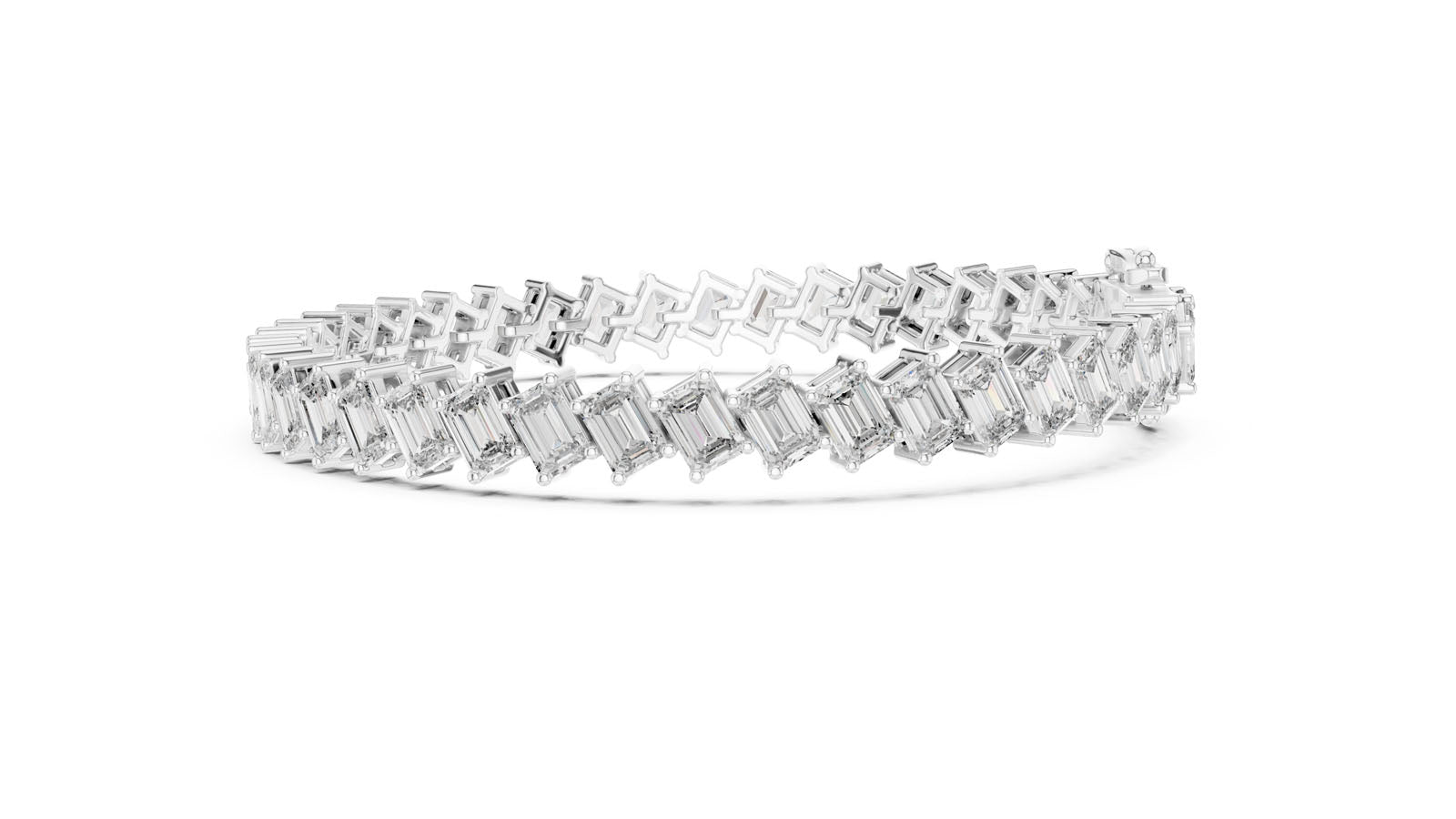 7.52 Ct. Emerald Cut Diamond Tennis Bracelet (GLBR-0039) 5