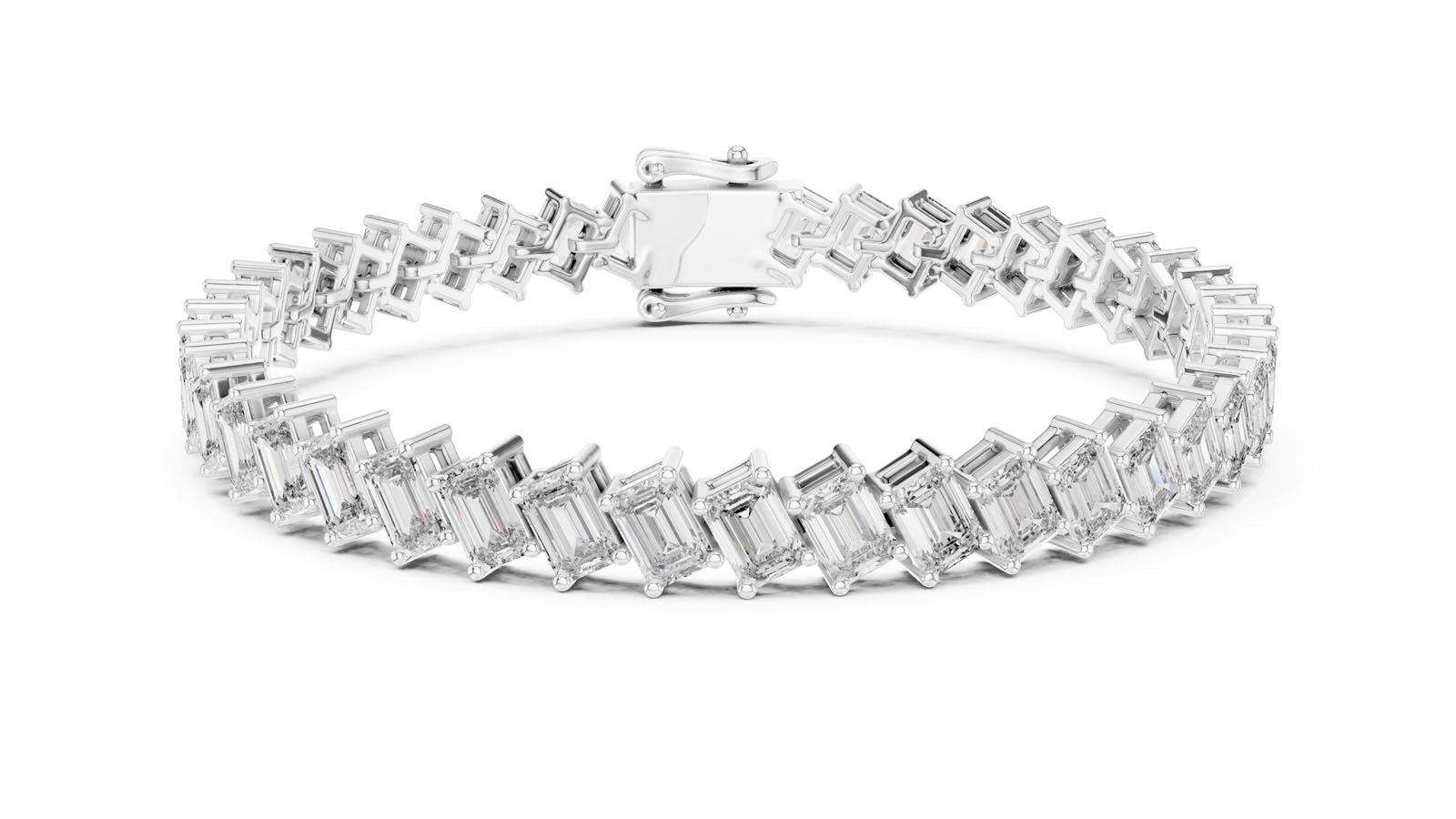 7.52 Ct. Emerald Cut Diamond Tennis Bracelet (GLBR-0039)