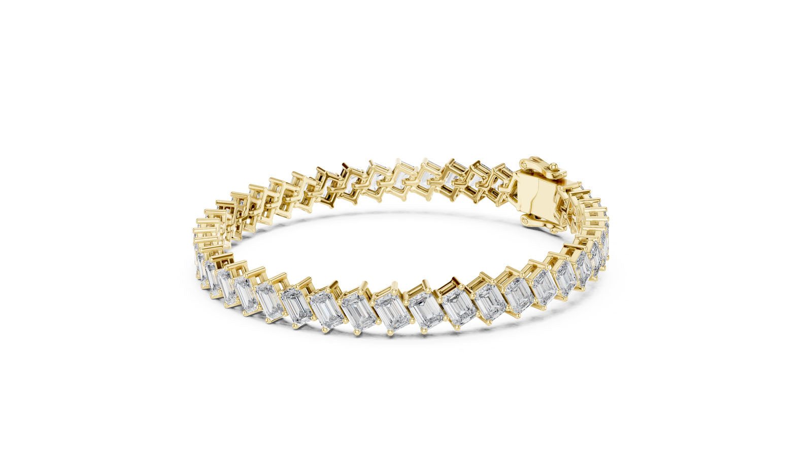 7.52 Ct. Emerald Cut Diamond Tennis Bracelet (GLBR-0039) 6