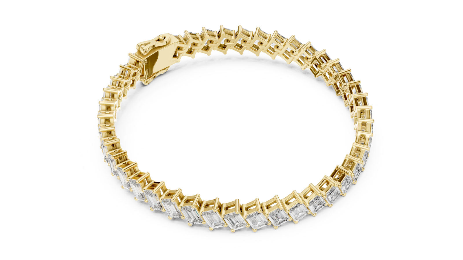 7.52 Ct. Emerald Cut Diamond Tennis Bracelet (GLBR-0039)