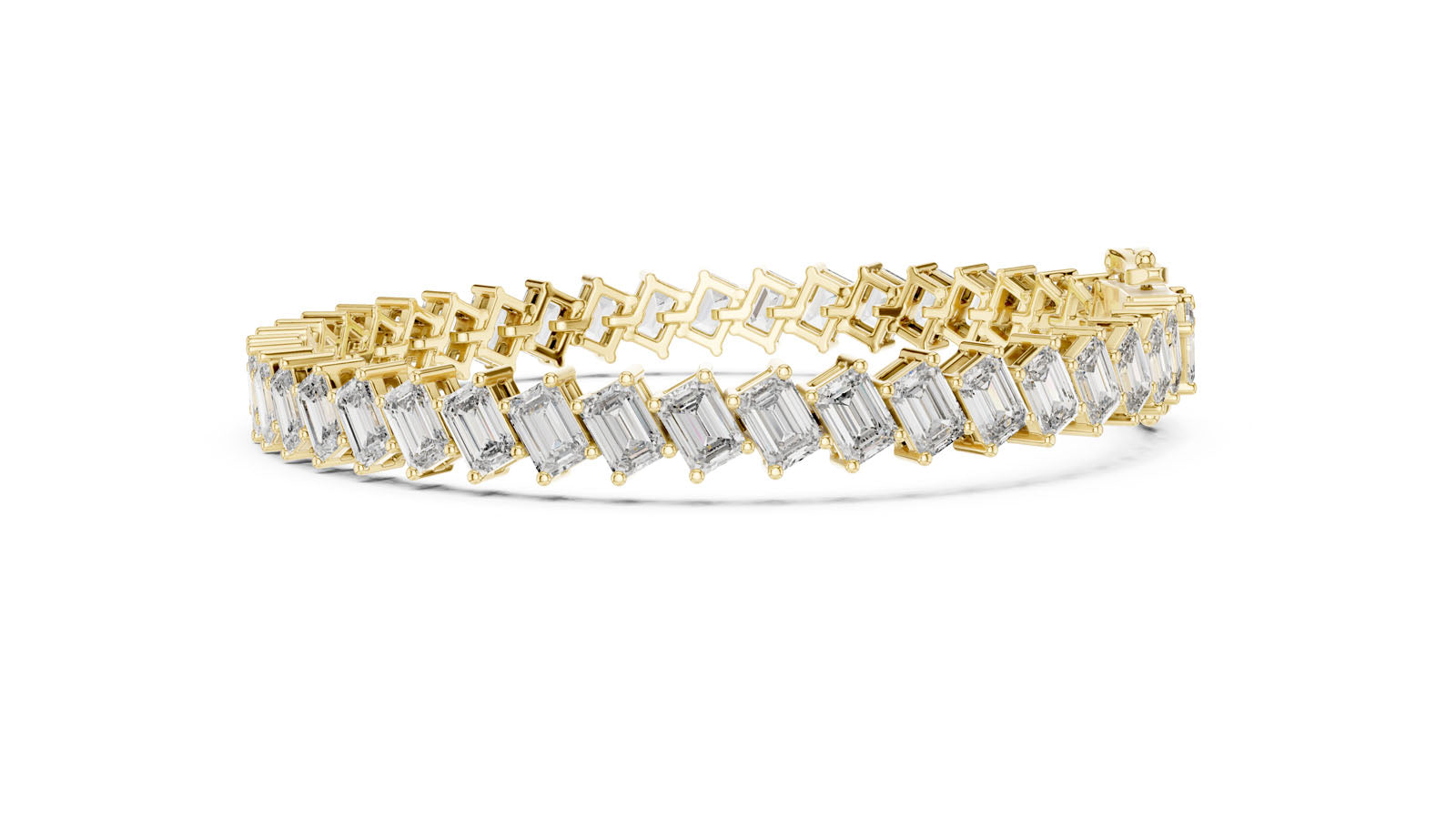 7.52 Ct. Emerald Cut Diamond Tennis Bracelet (GLBR-0039) 7