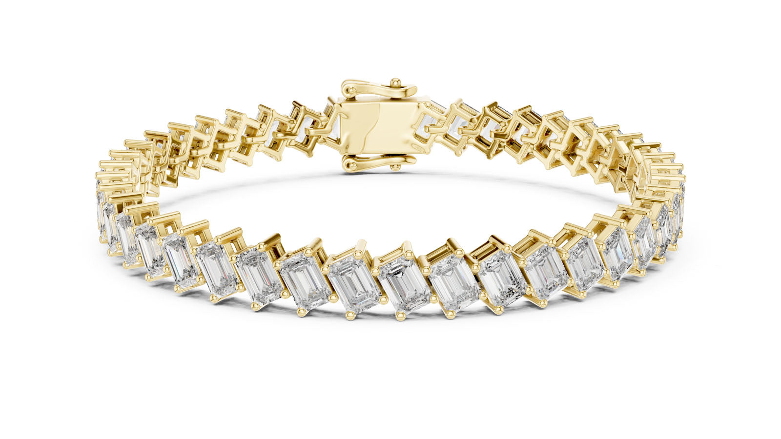 7.52 Ct. Emerald Cut Diamond Tennis Bracelet (GLBR-0039) 8