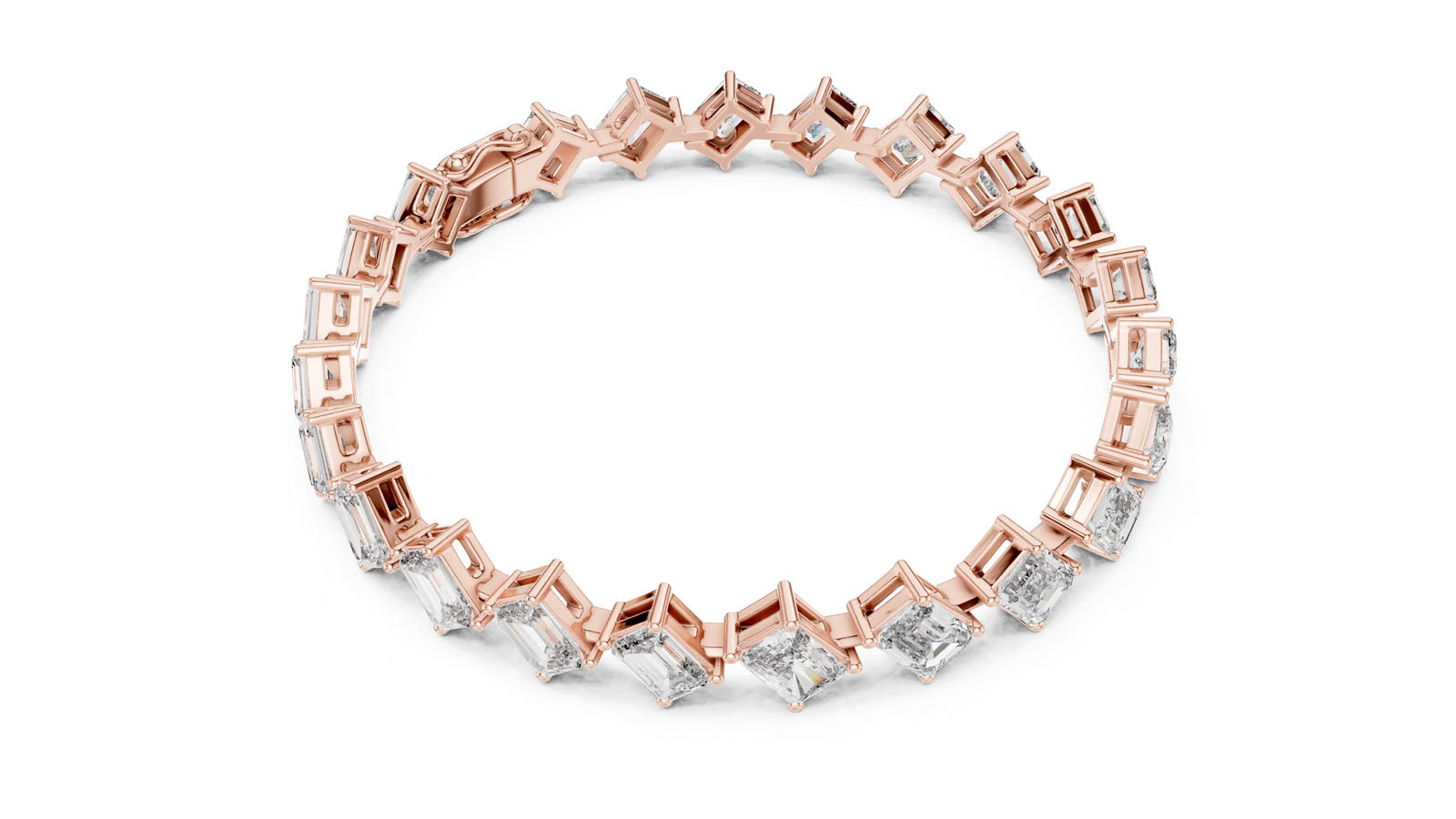 13.73 Ct. Graduated Emerald & Radiant Cut Diamond Tennis Bracelet (GLBR-0046) 10